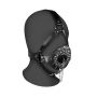 Open Mouth Gag Head Harness with Plug Stopper - Black - 12