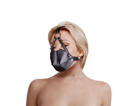 Uprząż na głowę z kneblem kulkowym Ouch! czarna - 10