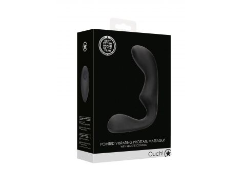 Pointed Vibrating Prostate Massager with Remote Control - Black