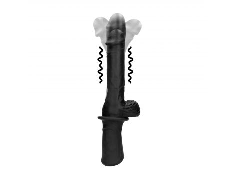 Maszyna do seksu Ouch silikonowa wibrująca pchająca czarna USB - 2