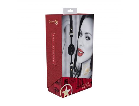 Knebel silikonowy Milan Collection Ouch czarny czerwony - 2