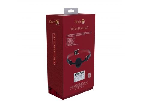 Knebel silikonowy Milan Collection Ouch czarny czerwony - 3