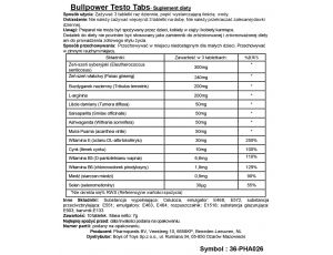Tabletki pobudzające Bull Power Testo Pharmquests