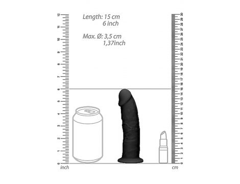 Silicone Dildo Without Balls - 15,3 cm - Black - 7