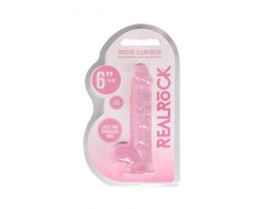 Realistyczne dildo z jądrami RealRock Crystal Clear 17 cm