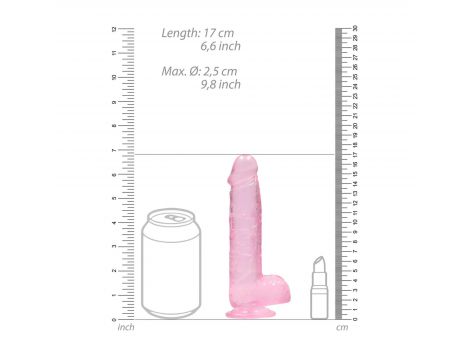 Realistyczne dildo z jądrami RealRock Crystal Clear 17 cm - 6