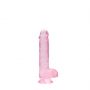 Realistyczne dildo z jądrami RealRock Crystal Clear 17 cm - 4