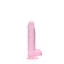 Realistyczne dildo z jądrami RealRock Crystal Clear 17 cm - 3