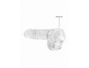 Dildo realistyczne z jądrami transparentne RealRock 17 cm