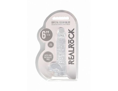 Dildo realistyczne z jądrami transparentne RealRock 17 cm - 5