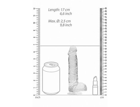 Dildo realistyczne z jądrami transparentne RealRock 17 cm - 2