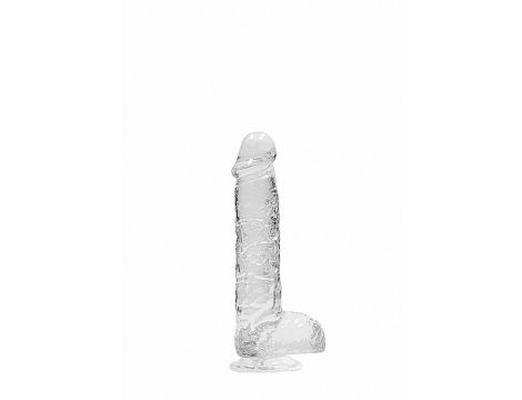 Dildo realistyczne z jądrami transparentne RealRock 17 cm - 3