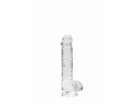 Dildo realistyczne z jądrami transparentne RealRock 17 cm - 7