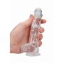 Dildo realistyczne z jądrami transparentne RealRock 17 cm - 5