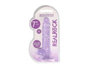 Dildo realistyczne RealRock z jądrami fioletowe 18 cm