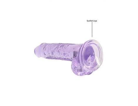Dildo realistyczne RealRock z jądrami fioletowe 18 cm - 2