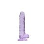 Dildo realistyczne RealRock z jądrami fioletowe 18 cm - 5