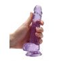 Dildo realistyczne RealRock z jądrami fioletowe 18 cm - 7
