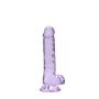 Dildo realistyczne RealRock z jądrami fioletowe 18 cm - 8