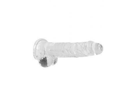 Dildo realistyczne z jądrami RealRock Crystal Clear transparentne 21 cm - 6
