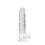 Dildo realistyczne z jądrami RealRock Crystal Clear transparentne 21 cm - 3