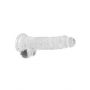 Dildo realistyczne z jądrami RealRock Crystal Clear transparentne 21 cm - 7