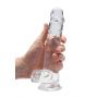 Dildo realistyczne z jądrami RealRock Crystal Clear transparentne 21 cm - 6
