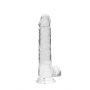 Dildo realistyczne z jądrami RealRock Crystal Clear transparentne 21 cm - 8