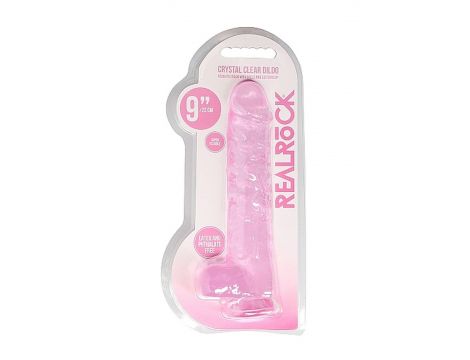 Realistyczne dildo z jądrami RealRock różowe 23 cm