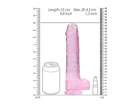 Realistyczne dildo z jądrami RealRock różowe 23 cm - 2
