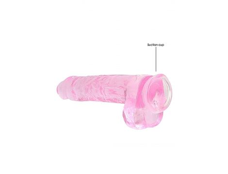 Realistyczne dildo z jądrami RealRock różowe 23 cm - 3