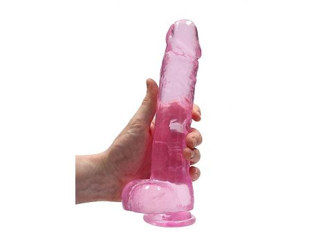 Realistyczne dildo z jądrami RealRock różowe 23 cm - 4