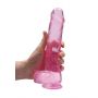 Realistyczne dildo z jądrami RealRock różowe 23 cm - 5