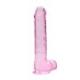 Realistyczne dildo z jądrami RealRock różowe 23 cm - 6