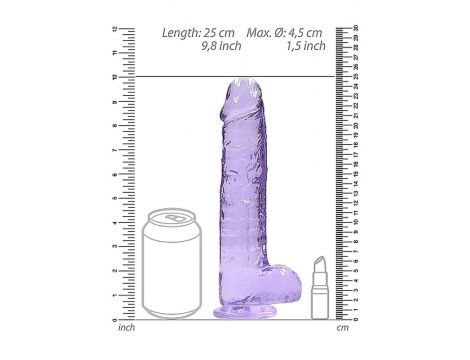 Dildo realistyczne RealRock z jądrami fioletowe 23 cm - 3