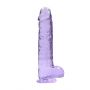 Dildo realistyczne RealRock z jądrami fioletowe 23 cm - 3