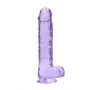 Dildo realistyczne RealRock z jądrami fioletowe 23 cm - 8