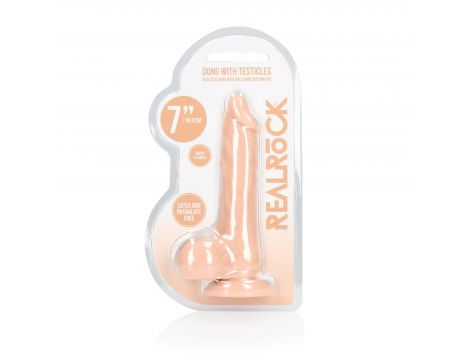 Dildo realistyczne z jądrami RealRock TPE 19 cm - 3