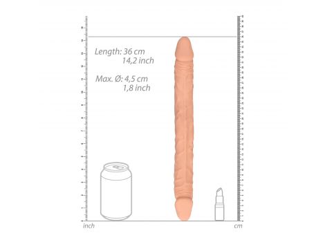 Dildo podwójne RealRock TPE 36 cm - 7