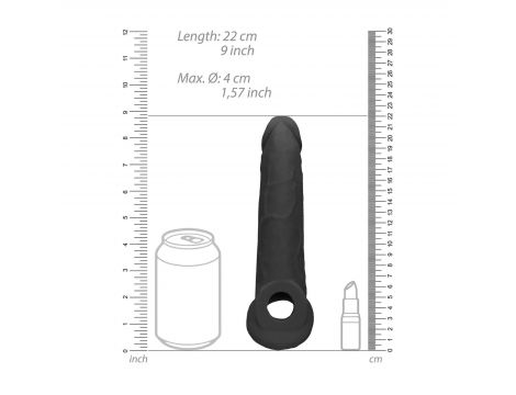 Realistyczna przedłużka na penisa RealRock TPE 20 cm - 7