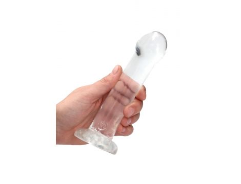Przezroczyste dildo nieralistyczne z przyssawką RealRock 17 cm - 3