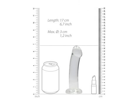 Przezroczyste dildo nieralistyczne z przyssawką RealRock 17 cm - 5