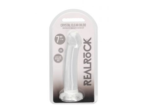 Przezroczyste dildo nieralistyczne z przyssawką RealRock 17 cm - 4