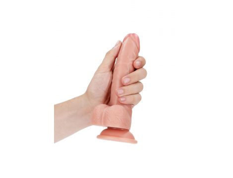 Dildo realistyczne RealRock zakrzywione z moszną i przyssawką 18 cm - 7