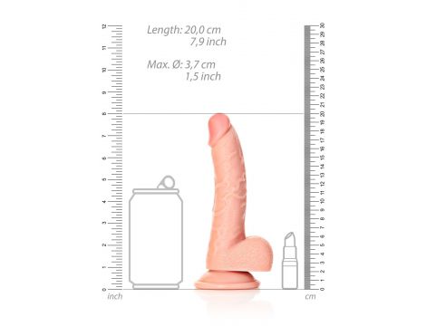Dildo realistyczne RealRock zakrzywione z moszną i przyssawką 18 cm - 5