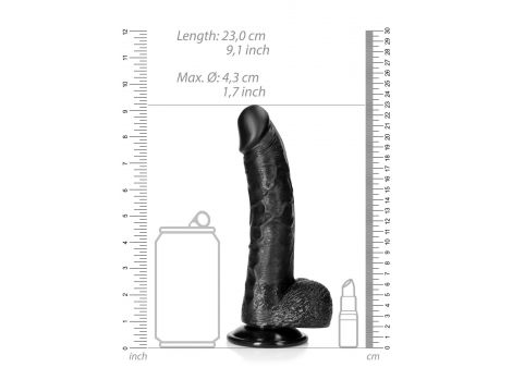 Dildo realistyczne zakrzywione RealRock z moszną i przyssawką 20,5 cm - 4