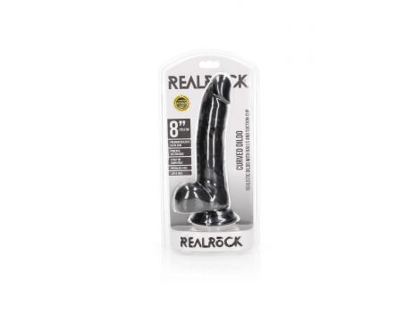 Dildo realistyczne zakrzywione RealRock z moszną i przyssawką 20,5 cm - 6