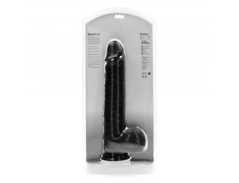 Dildo realistyczne RealRock z moszną czarne 35,5 cm - 4