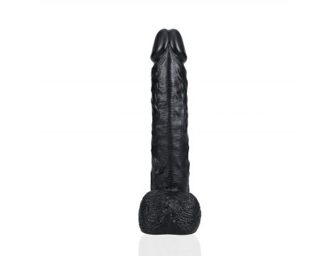 Dildo realistyczne RealRock z moszną czarne 35,5 cm