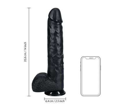 Dildo realistyczne RealRock z moszną czarne 35,5 cm - 8